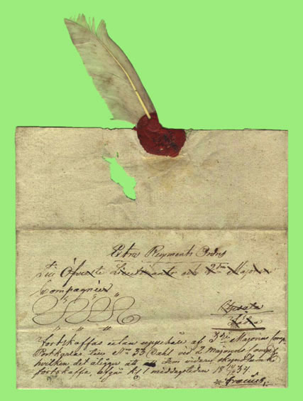 1834 Swedish soldier's letter