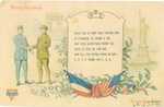 Poilu and Yank with French and American Flags (4th of July Written In)