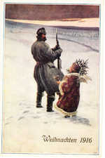Soldier and Child With Christmas Tree