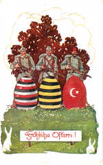 Three Soldiers and Decorated Eggs