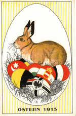 Easter Bunny with Colountry Flag Eggs