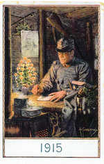 Soldier Writing by Candle Light