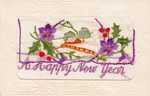 New Year purple flowers with flap