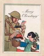 Christmas Soldier with flag and child same as # 12 sl