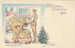 Christmas Overseas 1918; Soldiers Opening American Red Cross Gift Bag