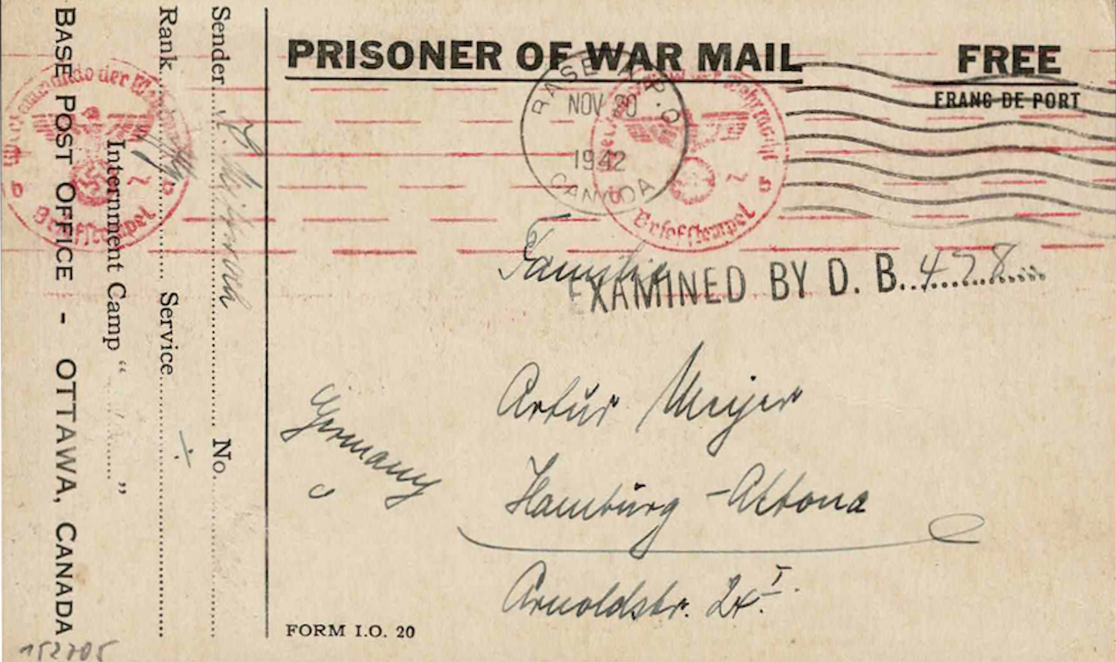 
1942;Canada;The War Prisoners Aid of the YMCA ; WW II-Era Christmas POW Card