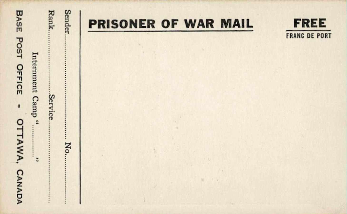 
19??;Canada;The World’s Committee, YMCA ; WW II-Era Christmas POW Card