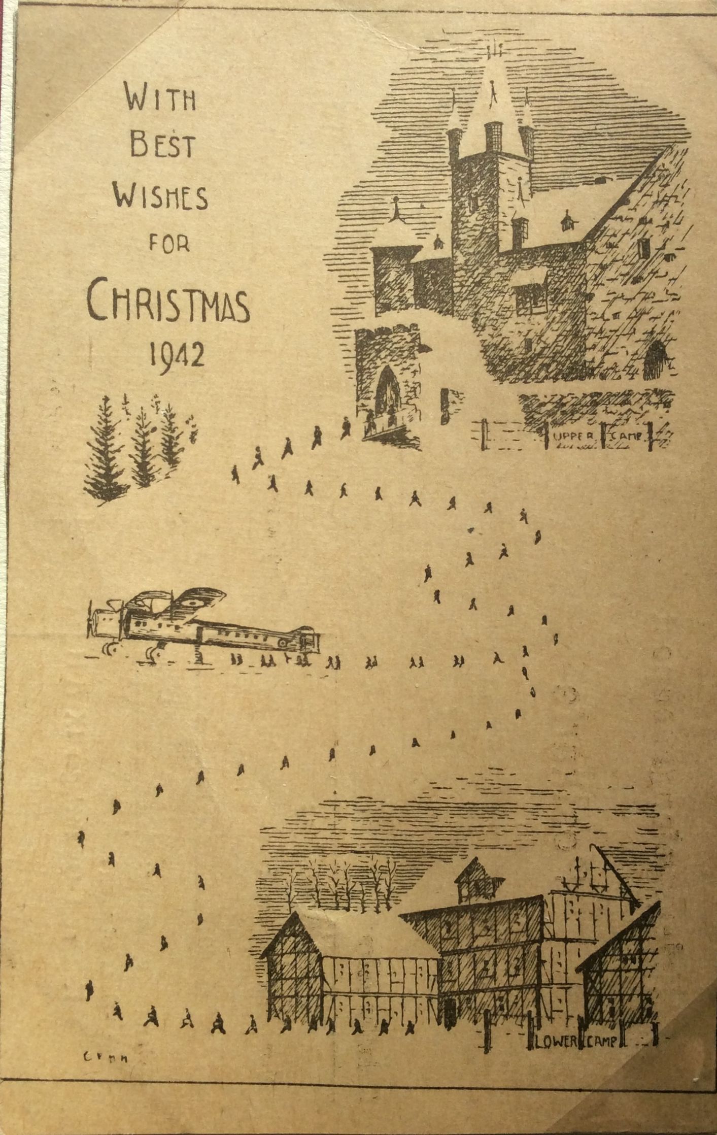 
1942;Germany;Oflag IXA/H ; WW II-Era Christmas POW Card