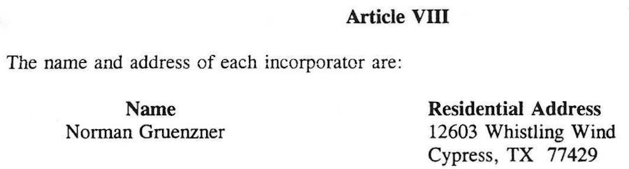 articles of incorporation