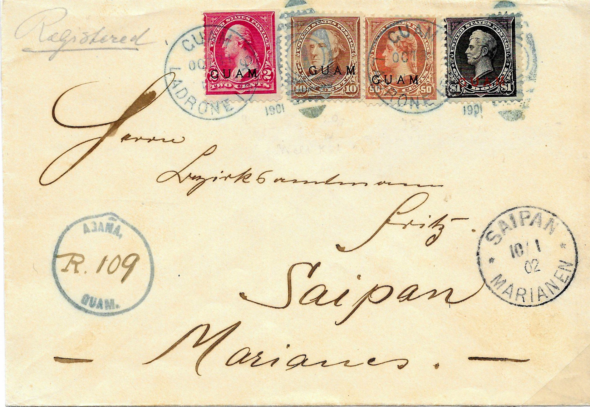cover with stamps and cancel