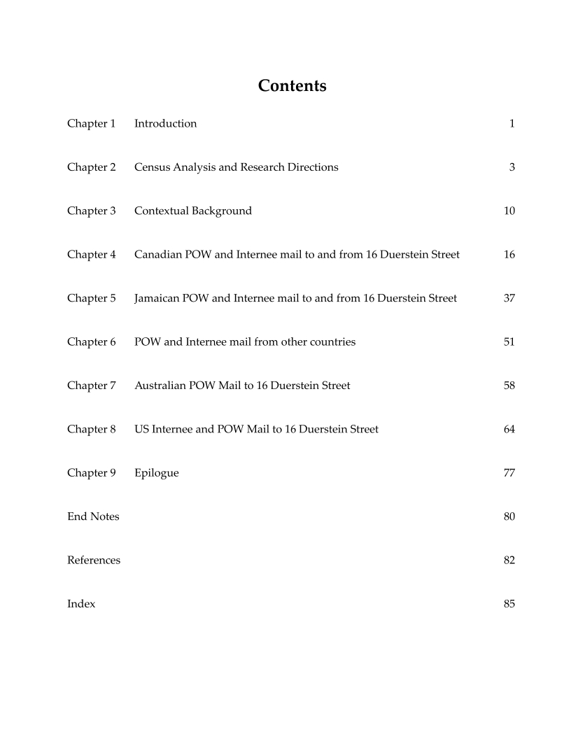Monograph #1 Table of Contents