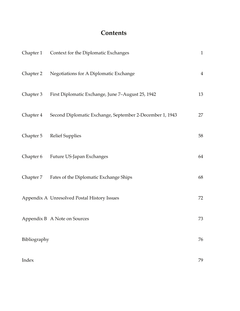 Monograph #2 Table of Contents, Page 1