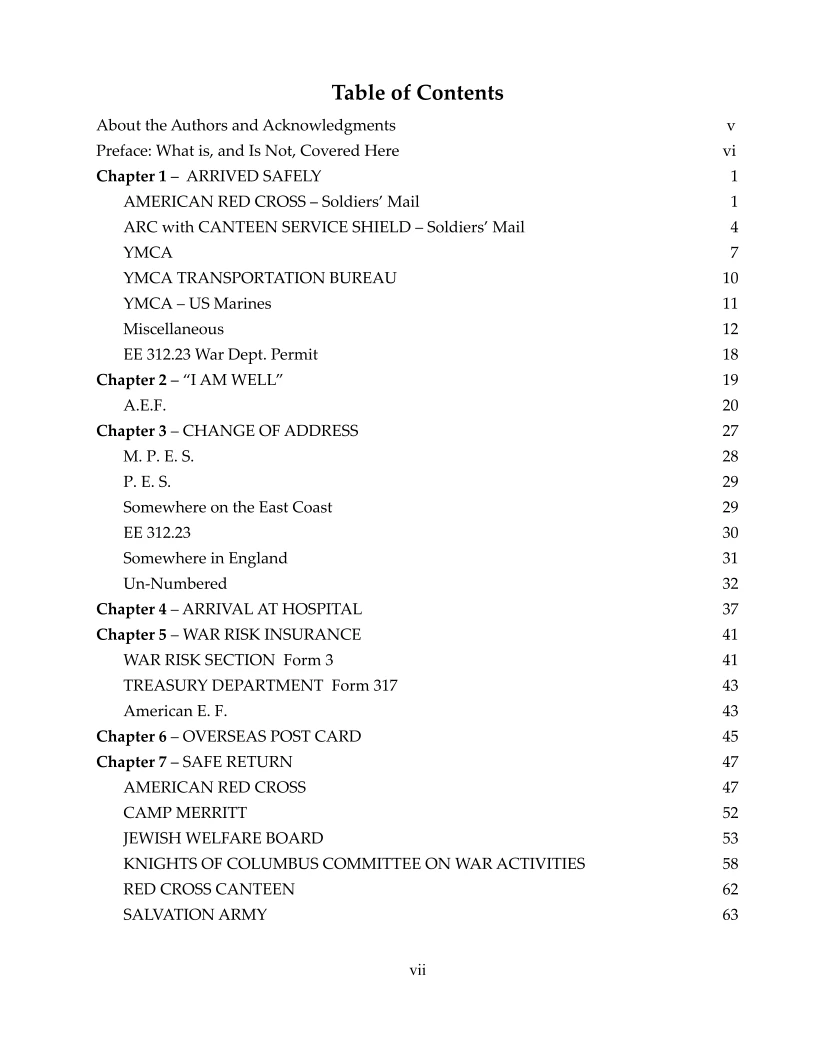 Monograph #6 Table of Contents, Page 1
